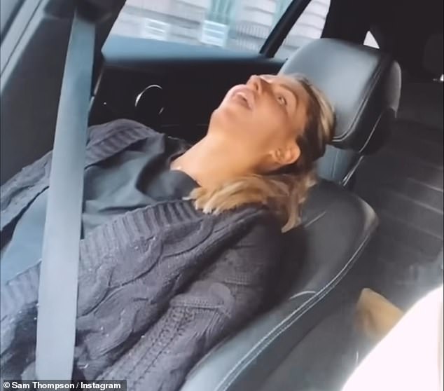 Sedated: The reel showed the reality star pick Zara up from her appointment appearing a little drowsy following the procedure