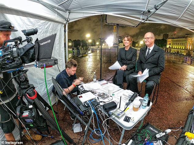 It comes as the Aussie breakfast war heats up in the UK ahead of Her Majesty's funeral on Monday. Pictured: Sunrise co-hosts Natalie Barr and Kochc