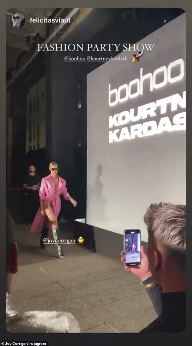 Making a statement: The Naked Species co-founder and CEO also shared images taken from her time on the runway for Kourtney Kardashian's Boohoo show the previous evening