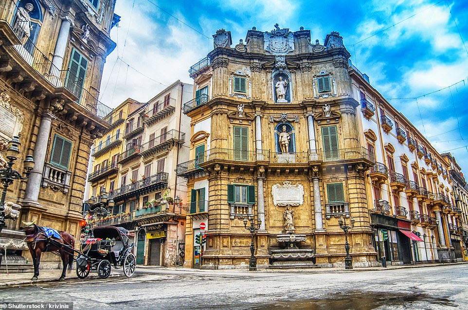 One of the star sights of the city is the Quattro Canti (pictured), a Baroque crossroads from 1620