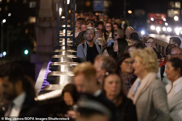 Huge waiting times: Sources told how mourners could be prevented from seeing the Queen lying in state if they arrive at the end of the queue in Southwark Park after 12.30am on Sunday