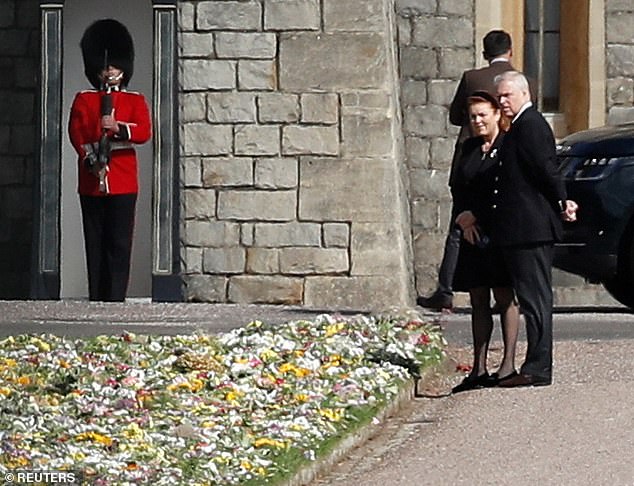 Sarah Ferguson was seen for the first time today since the Queen's death, as she joined ex-husband Prince Andrew at Windsor