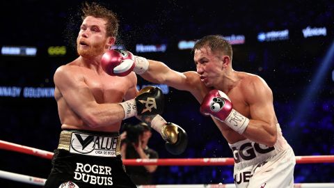 GGG punches Álvarez in their second fight on September 15, 2018.