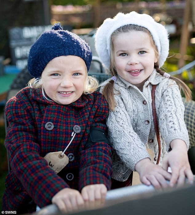 Time warp: Even children got in on the act by dressing up in outfits from bygone years