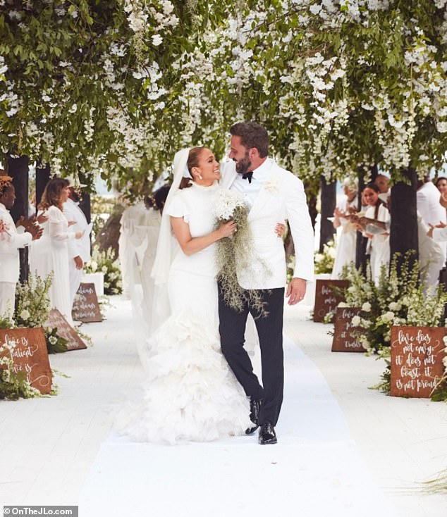 Romantic ceremony: Jennifer and Ben tied the knot a second time in front of a larger group of close family and friends at the actor's Georgia mansion in August