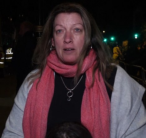 Another witness Tracey Holland, whose seven-year-old niece, Darcy, was pushed aside by the man as he rushed at the coffin, last night described the incident