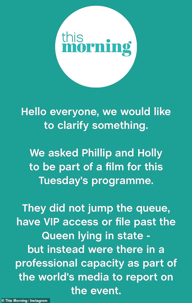 Historical moment: They filmed a segment for the programme at Westminster Hall in London on Friday, with reports surfacing that they had cut queues and received special treatment