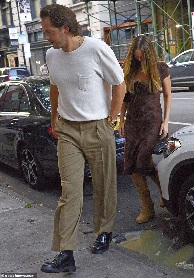 Arrival: The 32-year-old actress and her husband, also 32, were captured arriving to a restaurant in NYC's SoHo neighborhood