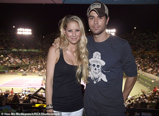 Married: Enrique is married to wife Anna Kournikova, a retired tennis player who used to be the world number one in doubles (pictured in 2019)