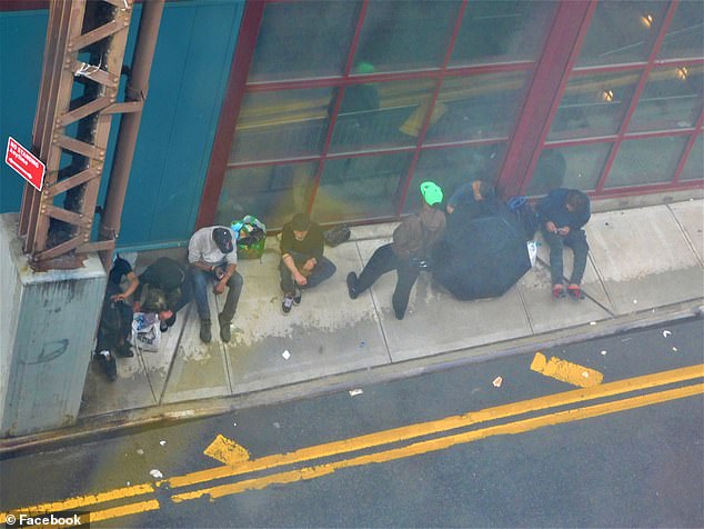 Seven men were pictured at the same spot taking drugs together in East Harlem in May