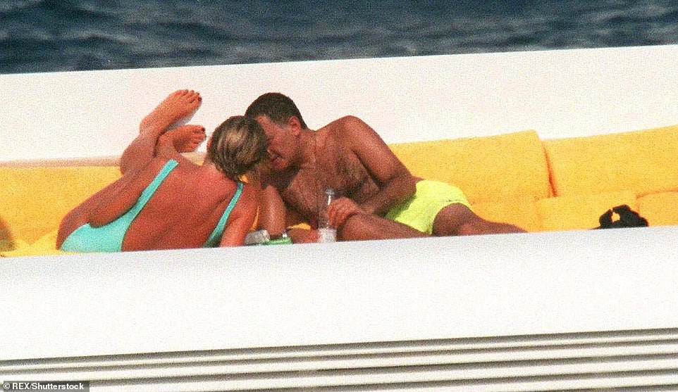 Final days: A snap of Diana and Dodi enjoying each other's company on his father's yacht Jonikal (now called the Sokar) in St Tropez in the summer of 1997 is one of the last ever taken of the pair