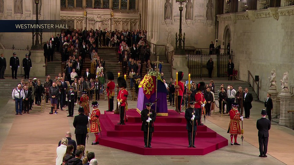 Britain stood silent for the Queen tonight during the National Moment of Reflection to remember the late Monarch