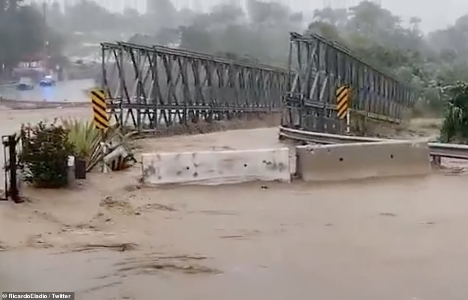 Such was the strength of the water, the entire contsruction was simply washed away down river