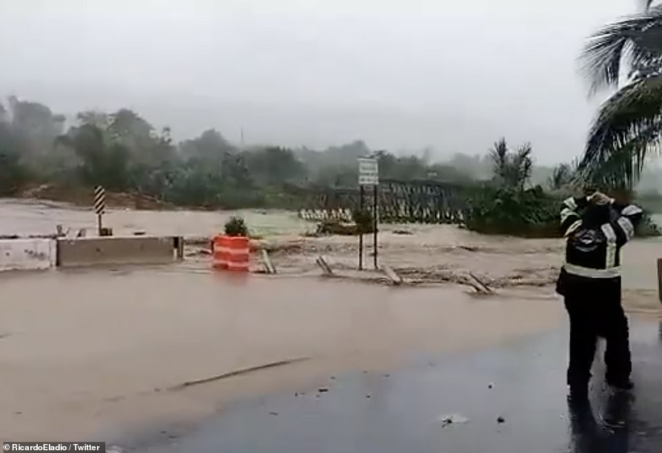 Residents couldn't believe their eyes as the bridge simply floated away