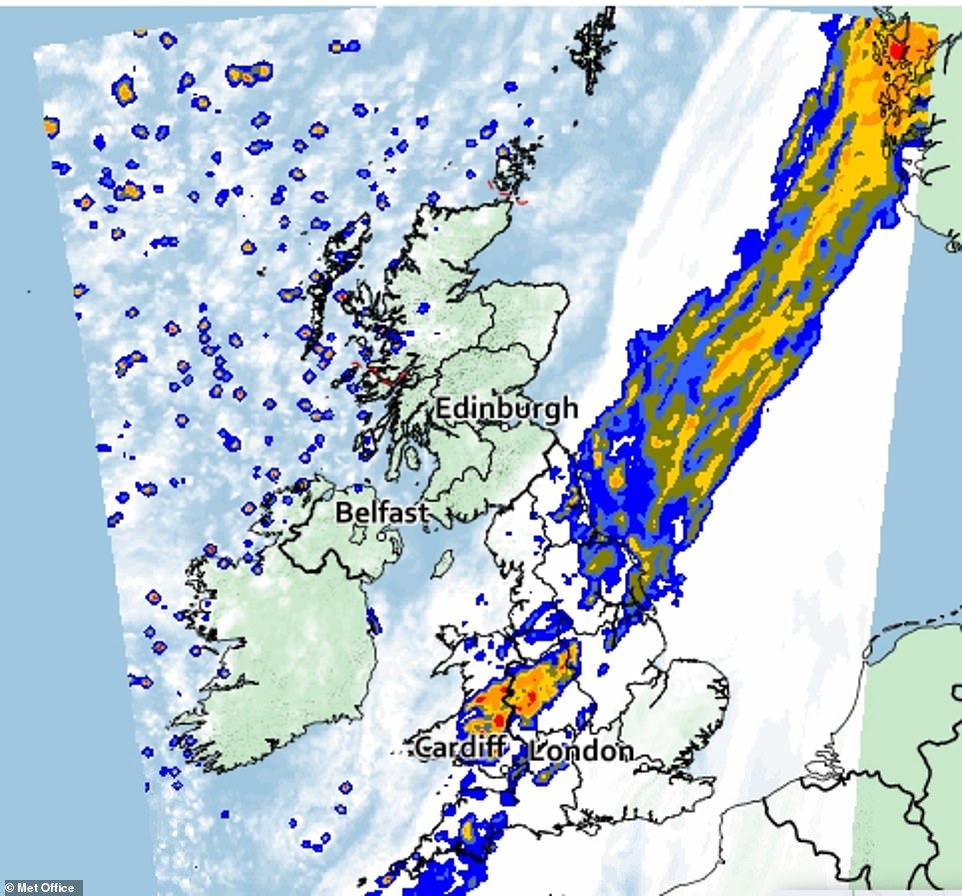 Met Office forecaster Annie Shuttleworth said: 'From Monday there are some signals of some snow showers over the hills in Scotland, fairly typical for the time of year'