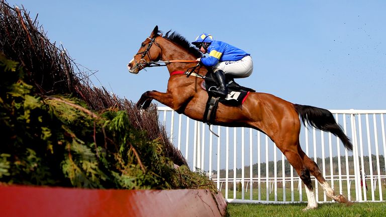 Found On clears a fence at Market Rasen with Sean Bowen on board