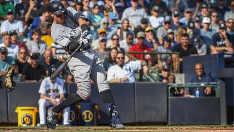 Judge hits his 59th home run at the top of the seventh inning.