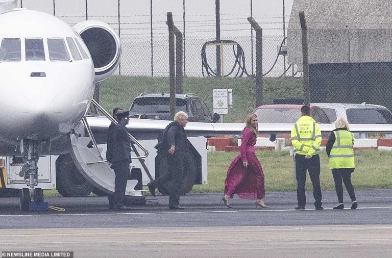 Boris Johnson lands in Scotland as he heads to see the Queen and officially quit as PM