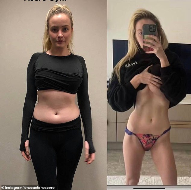 The celebrity trainer showed off Simone's fit form after personal training sessions with UFC coach Tony Saad. The before and after images, shared to Instagram, documented the 29-year-old model's transformation