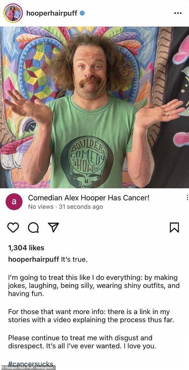 Comedian Alex Hooper, 37, embraces ‘positivity’ following advanced cancer diagnosis