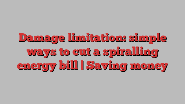 Damage limitation: simple ways to cut a spiralling energy bill | Saving money