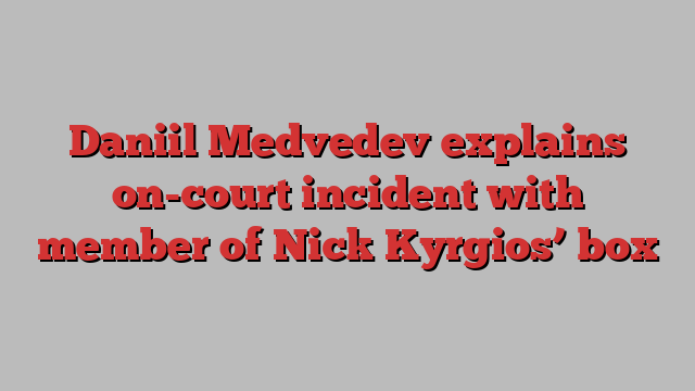 Daniil Medvedev explains on-court incident with member of Nick Kyrgios’ box