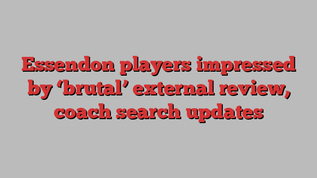 Essendon players impressed by ‘brutal’ external review, coach search updates