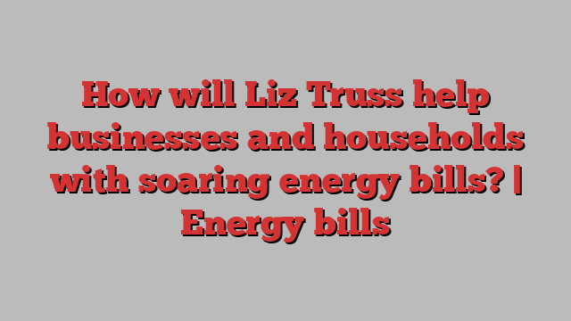 How will Liz Truss help businesses and households with soaring energy bills? | Energy bills