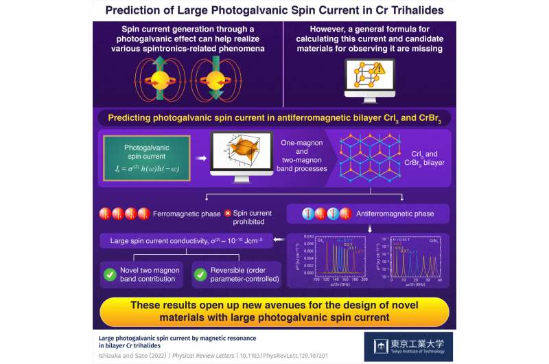 Investigating magnetic excitation-induced spin current in chromium trihalides