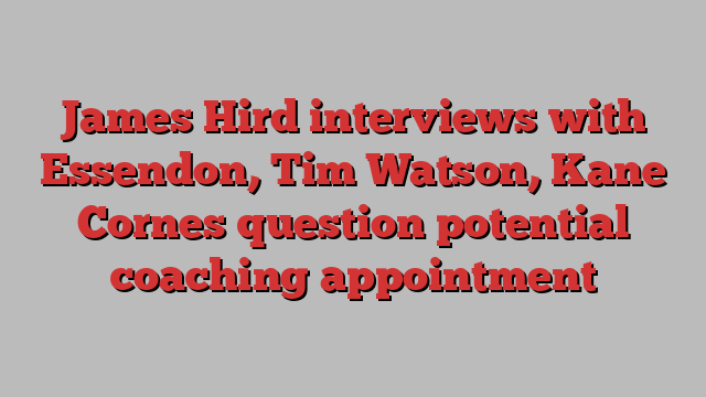 James Hird interviews with Essendon, Tim Watson, Kane Cornes question potential coaching appointment