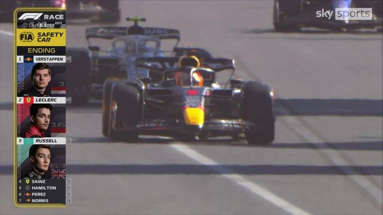 Red Bull's Max Verstappen wins the Italian Grand Prix as the race ends behind the Safety Car.