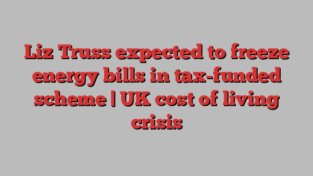 Liz Truss expected to freeze energy bills in tax-funded scheme | UK cost of living crisis