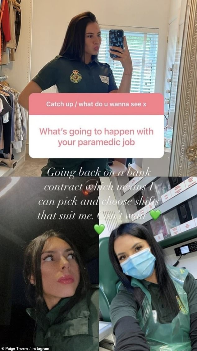 Love Island’s Paige Thorne returns to work as a paramedic – after six-figure fashion deal