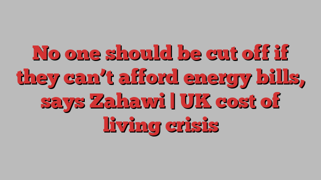 No one should be cut off if they can’t afford energy bills, says Zahawi | UK cost of living crisis