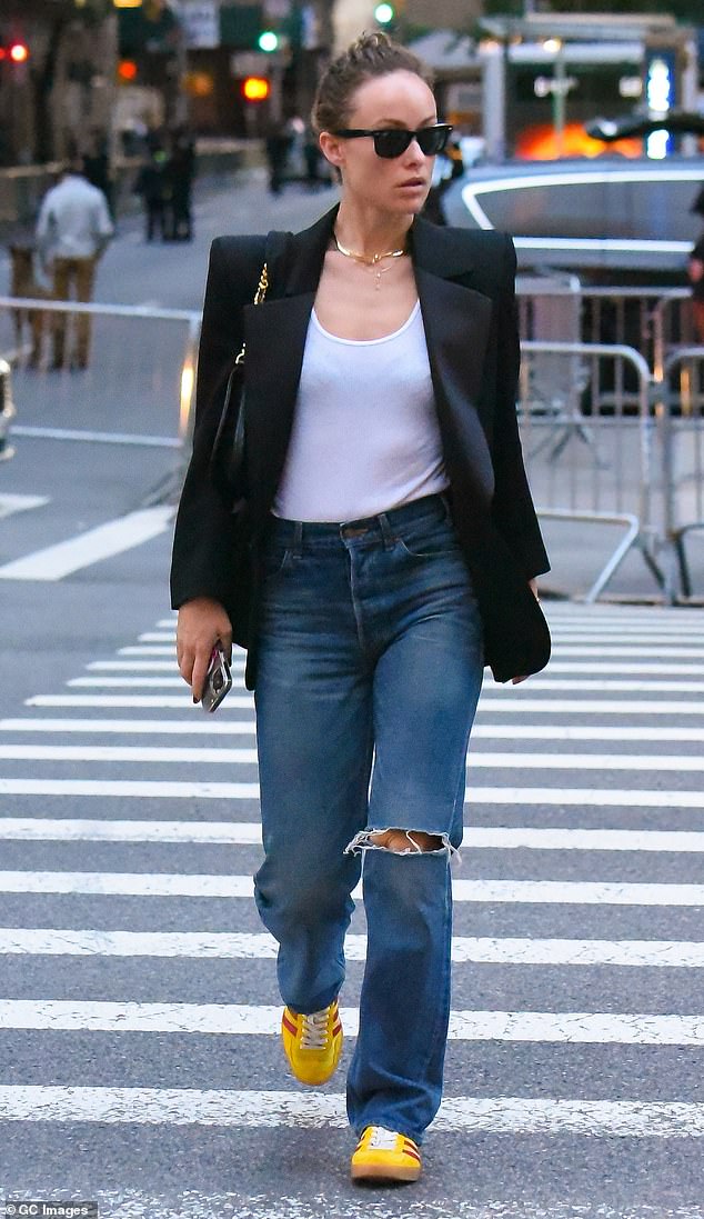 Olivia Wilde cuts chic figure in power blazer… ahead of controversial Don’t Worry Darling release