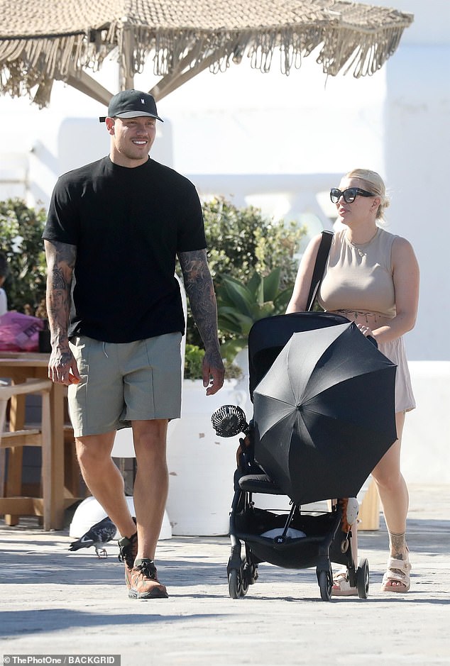 Olivia and Alex Bowen look every inch the doting parents as they take son Abel out in Mykonos