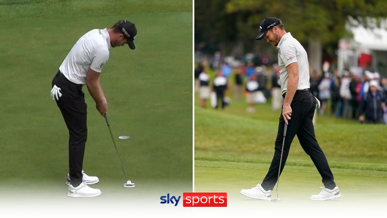 Danny Willett missed out on the Fortinet Championship title by a shot after missing this five-foot putt which would have led to a play-off