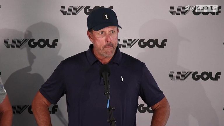 Phil Mickelson says that divisive talk is doing the sport of golf no good and hopes both PGA Tour and LIV Golf can come together for the benefit of the game.