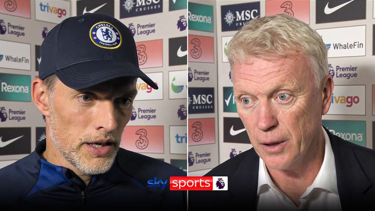 Thomas Tuchel and David Moyes post match