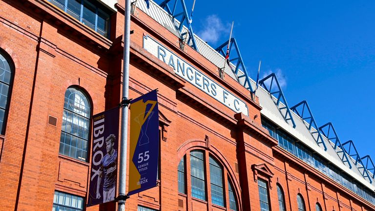 GLASGOW, SCOTLAND - APRIL 11: A general view during a Scottish Premiership match between Rangers and Hibernian at Ibrox Stadium, on April 11, 2021, in Glasgow, Scotland. (Photo by Rob Casey / SNS Group)