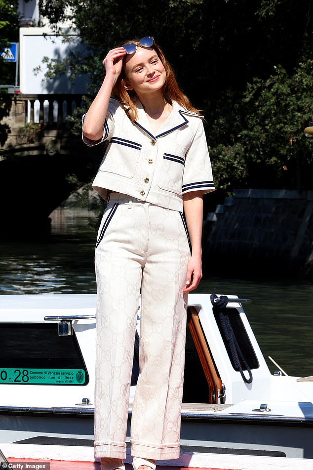 Sadie Sink looks chic in a nautical-inspired £1,400 Gucci outfit at the Venice Film Festival