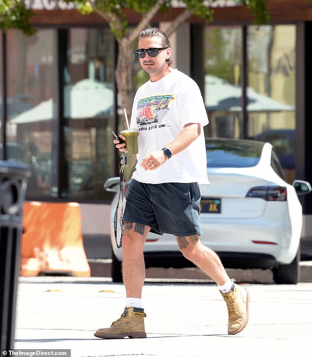 Shia LaBeouf reveals he shaved off his thick beard as he runs errands around Los Angeles