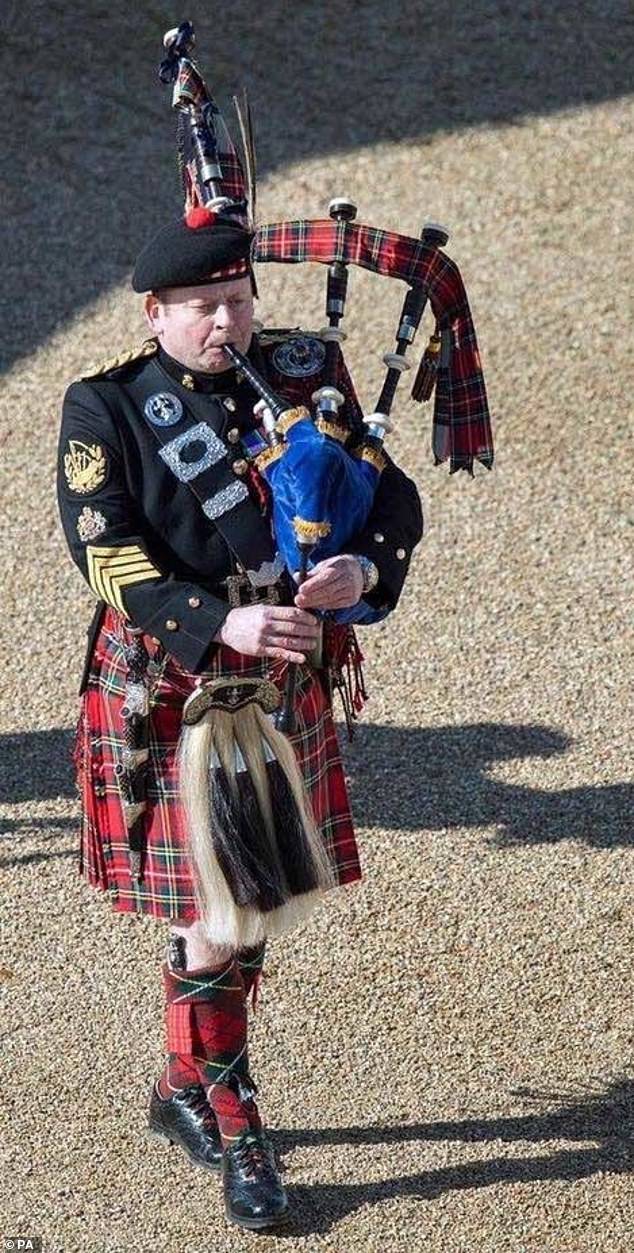 The Queen’s piper recalled the moment the wind lifted his kilt up in front of Her Majesty