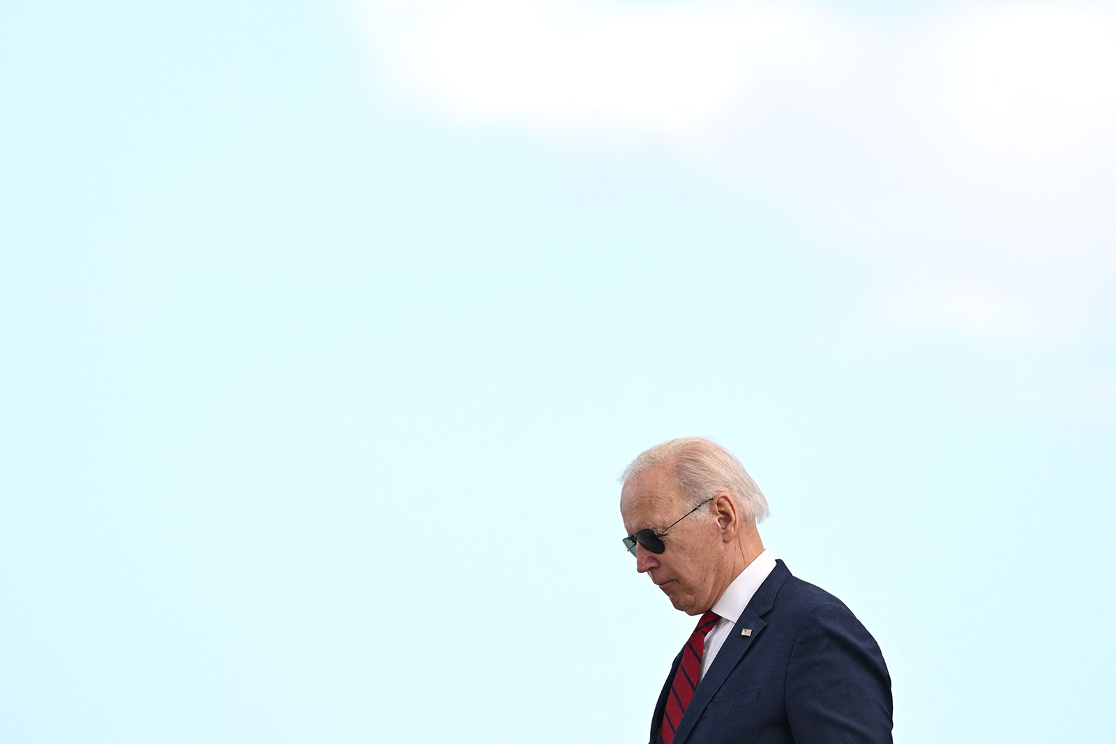 US President Joe Biden arrives in New York City on Tuesday. 