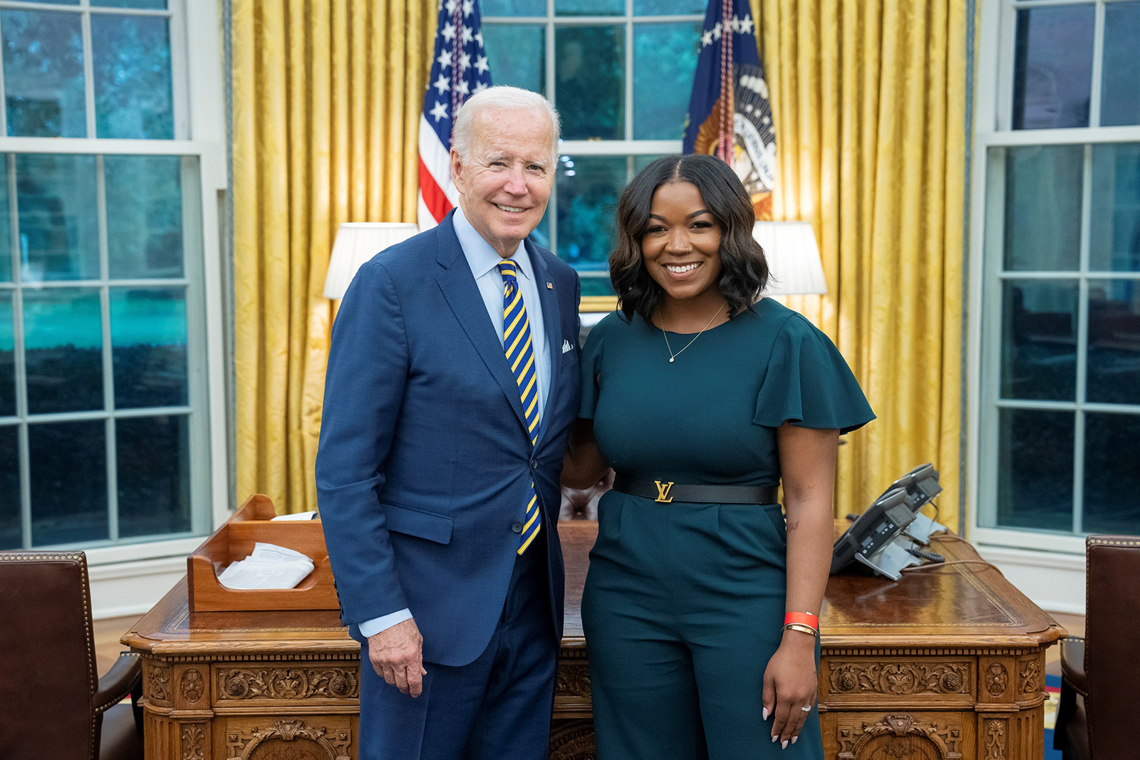 President Joe Biden met with Cherelle Griner, wife of Brittney Griner, at the White House on September 16.