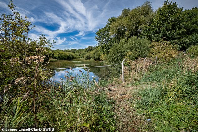 Woman and young boy die after car was found submerged in a pond near RAF base 