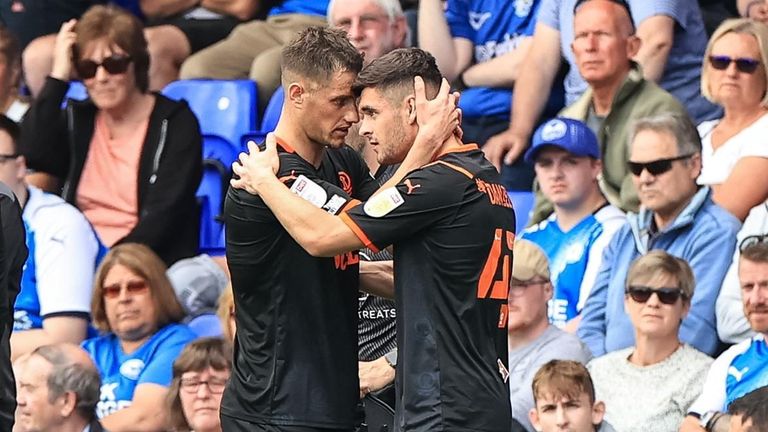 Blackpool&#39;s Jake Daniels makes his debut against Peterborough in the EFL Championship