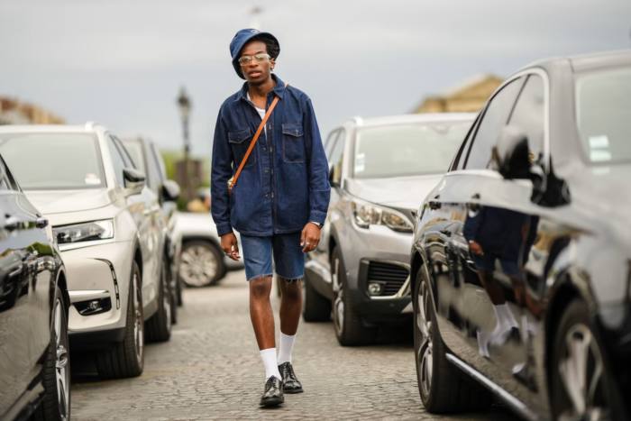 Leather Derbies are now worn with denim shorts and ankle socks, as seen on the streets of Paris