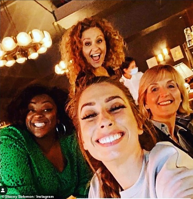 Not friends: Some of the Loose Women stars pictured (Judi Love, Nadia Sawalha, Kaye Adams and Stacey Solomon) both Nadia and Kaye have been blocked by Saira