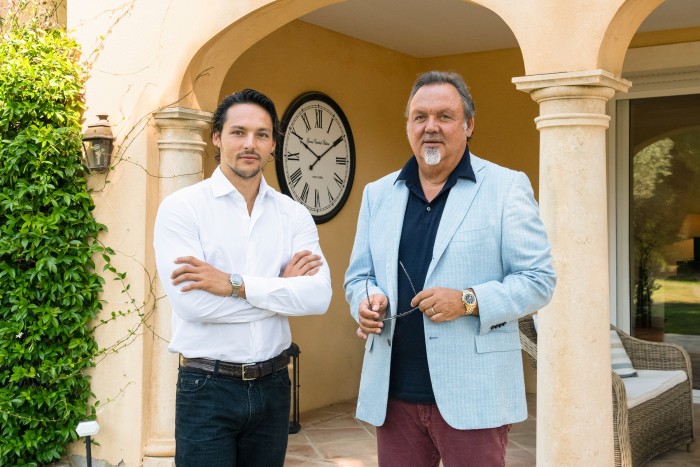 Davide Parmegiani (right) and his son Andrea at Davide’s holiday home in St Tropez